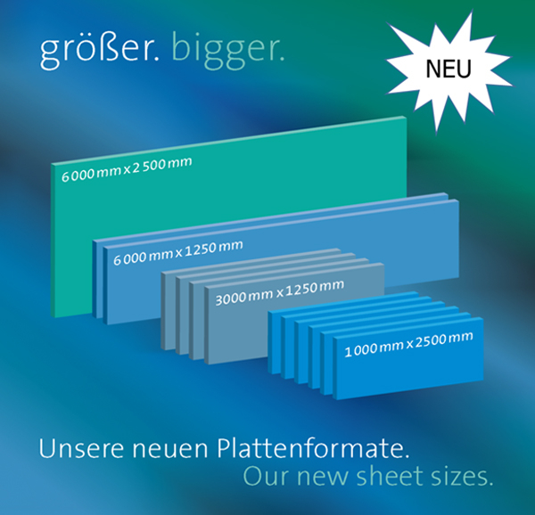 Ab sofort sind die neuen Murtfeldt XXL-PE-Plattenformate als Lagerware erhältlich