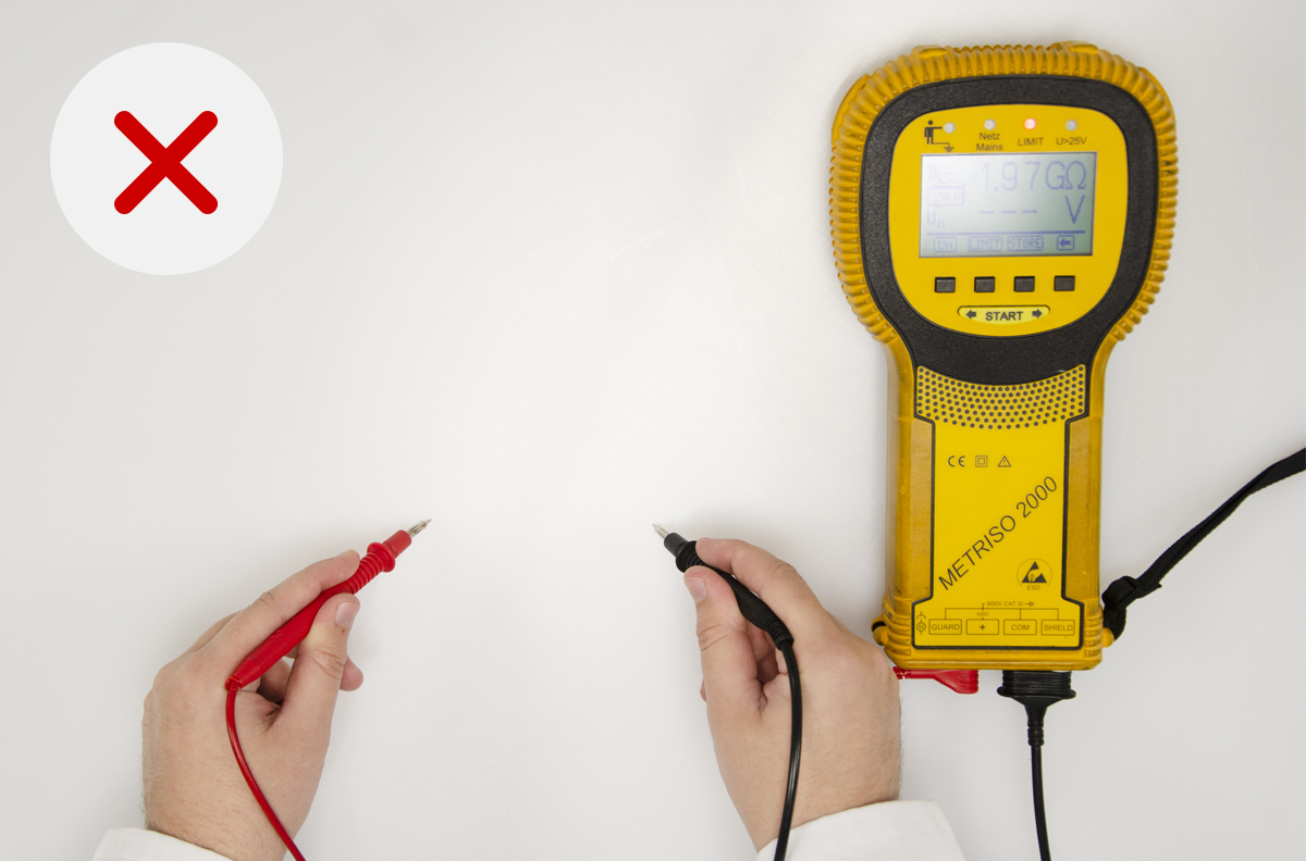 Wrong handling of the resistance measurement (Original Material 