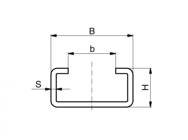 Staal-C-profielen - Staal-C-profielen - Murtfeldt GmbH Kunststoffe - Technische Zeichnung 1