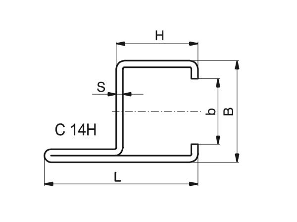 Profilés C en acier - Profilé C en acier - Murtfeldt GmbH Kunststoffe - Technische Zeichnung 2