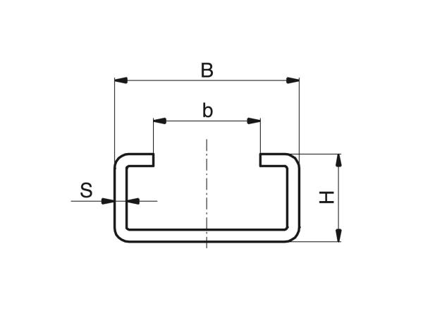 Profilés C en acier - Profilé C en acier - Murtfeldt GmbH Kunststoffe - Technische Zeichnung 1