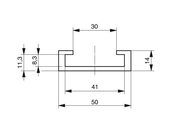 Slip-on profiles for flat steel - Profiles for conveying and transportation - Murtfeldt GmbH Kunststoffe - Technische Zeichnung 2
