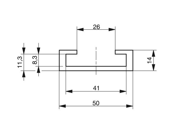 Slip-on profiles for flat steel - Profiles for conveying and transportation - Murtfeldt GmbH Kunststoffe - Technische Zeichnung 3