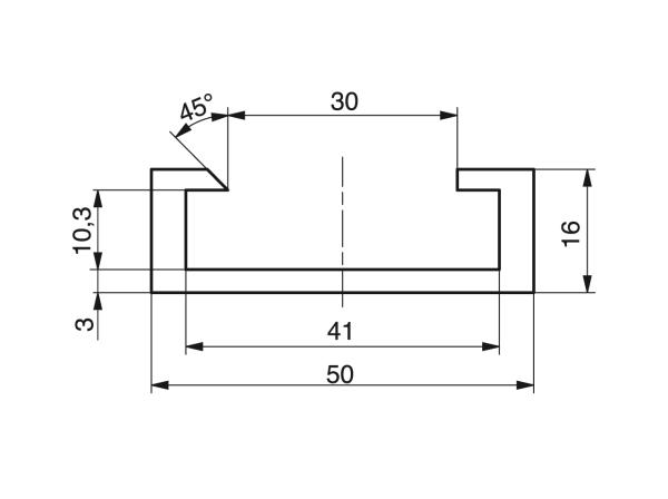 Slip-on profiles for flat steel - Profiles for conveying and transportation - Murtfeldt GmbH Kunststoffe - Technische Zeichnung 5