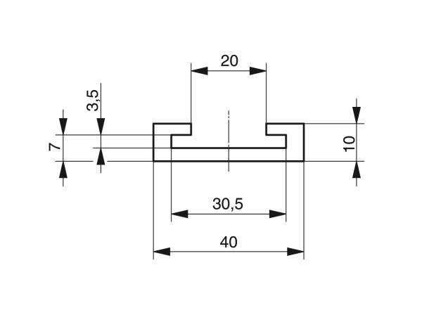Slip-on profiles for flat steel - Profiles for conveying and transportation - Murtfeldt GmbH Kunststoffe - Technische Zeichnung 1