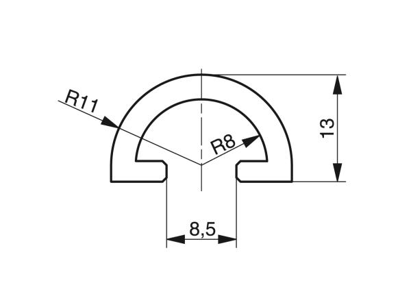Profilés de balustrade - Profilés pour la manutention et le transport - Murtfeldt GmbH Kunststoffe - Technische Zeichnung 2