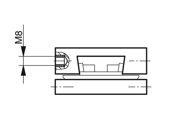 Curve guides for slat band chains with dovetail guide - Profiles for conveying and transportation - Murtfeldt GmbH Kunststoffe - Technische Zeichnung 2