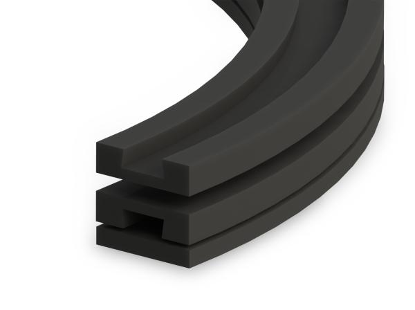 Curve guides for slat band chains with dovetail guide - Profiles for conveying and transportation - Murtfeldt GmbH Kunststoffe - Abbildung 1
