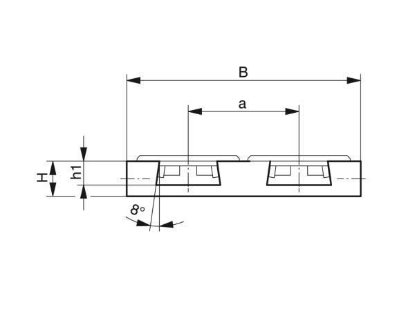 Curve guides for slat band chains with dovetail guide - Profiles for conveying and transportation - Murtfeldt GmbH Kunststoffe - Technische Zeichnung 4