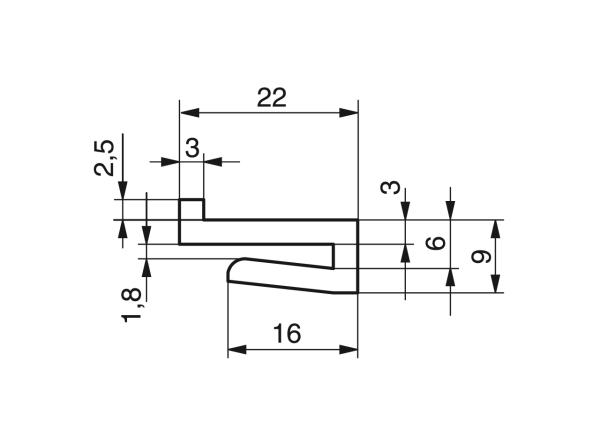 Profilés pour convoyeurs à charnières - Profilés pour la manutention et le transport - Murtfeldt GmbH Kunststoffe - Technische Zeichnung 12