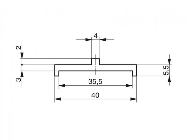 Profili per catene a cerniera - Profili per convogliamento e trasporto - Murtfeldt GmbH Kunststoffe - Technische Zeichnung 7