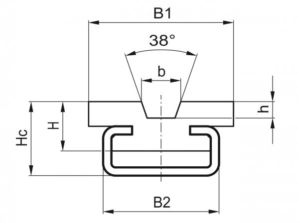 Tipo FKC - Guide per cinghie - Murtfeldt GmbH Kunststoffe - Technische Zeichnung 1