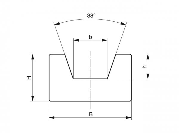 Tipo KR - Guide per cinghie - Murtfeldt GmbH Kunststoffe - Technische Zeichnung 1