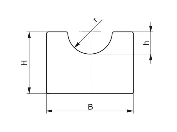 Typ RR - Vedení pro řemeny - Murtfeldt GmbH Kunststoffe - Technische Zeichnung 1