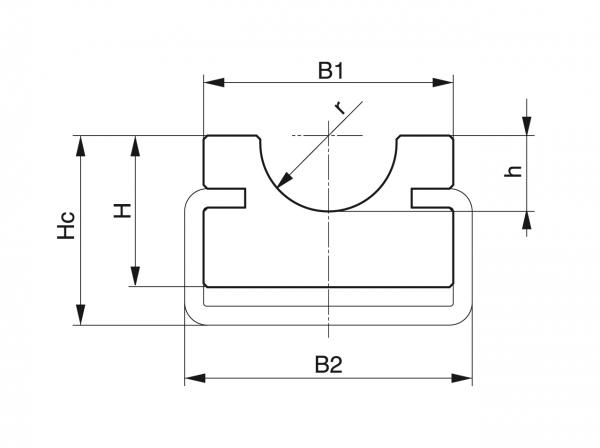 Tipo RRC - Guide per cinghie - Murtfeldt GmbH Kunststoffe - Technische Zeichnung 1