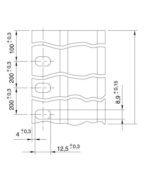 Type CKG 14H - Kettinggeleidingen voor rollenkettingen - Murtfeldt GmbH Kunststoffe - Technische Zeichnung 2