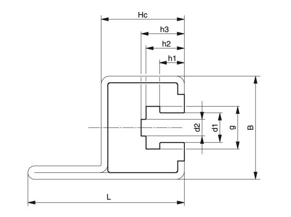 Tipo CKG 14H - Guide per catene a rulli - Murtfeldt GmbH Kunststoffe - Technische Zeichnung 1
