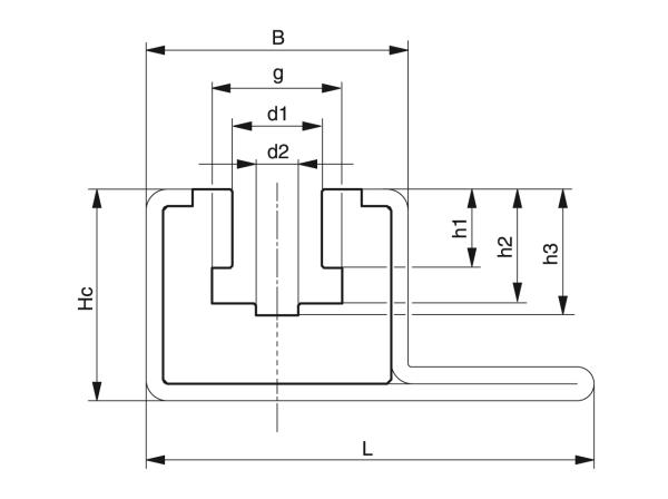 Tipo CKG 15V - Guide per catene a rulli - Murtfeldt GmbH Kunststoffe - Technische Zeichnung 1