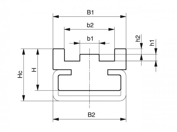 Tipo CTS - Guide per catene a rulli - Murtfeldt GmbH Kunststoffe - Technische Zeichnung 1