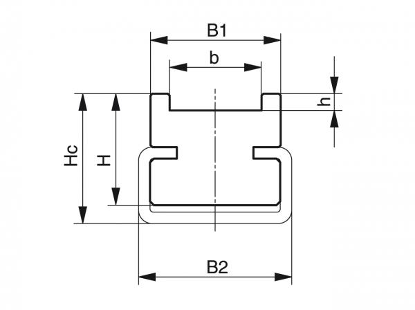 Tipo CTU - Guide per catene a rulli - Murtfeldt GmbH Kunststoffe - Technische Zeichnung 1