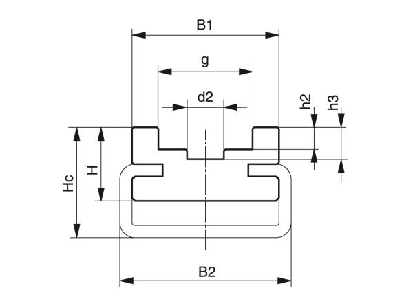 Typ CU - Vedení pro válečkové řetězy - Murtfeldt GmbH Kunststoffe - Technische Zeichnung 1