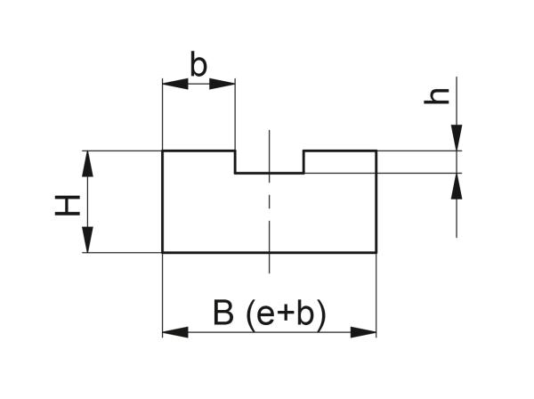 Tipo T-Doppio - Guide per catene a rulli - Murtfeldt GmbH Kunststoffe - Technische Zeichnung 2