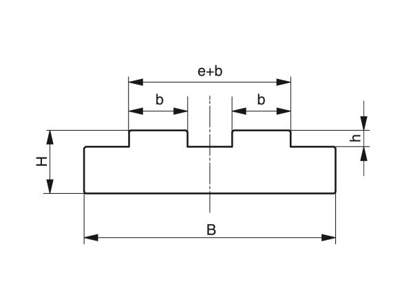 Tipo T-Doppio - Guide per catene a rulli - Murtfeldt GmbH Kunststoffe - Technische Zeichnung 1