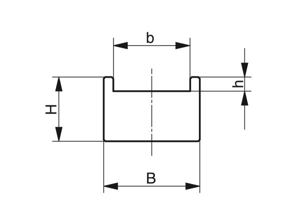 Tipo TU - Guide per catene a rulli - Murtfeldt GmbH Kunststoffe - Technische Zeichnung 1