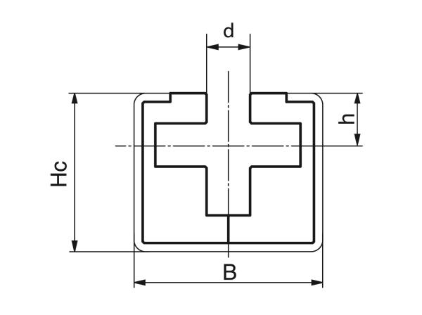 Type CRG - Kettinggeleidingen voor kettingen met ronde schakels - Murtfeldt GmbH Kunststoffe - Technische Zeichnung 1