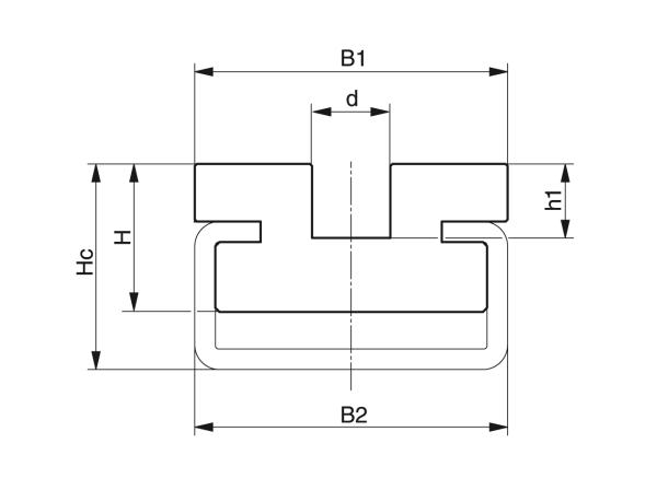 Type CRU - Kettinggeleidingen voor kettingen met ronde schakels - Murtfeldt GmbH Kunststoffe - Technische Zeichnung 1