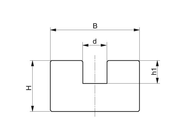 Type R - Kettinggeleidingen voor kettingen met ronde schakels - Murtfeldt GmbH Kunststoffe - Technische Zeichnung 1