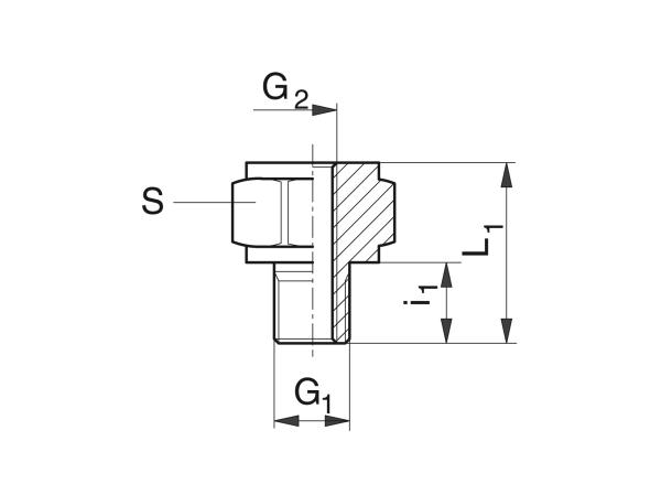 Reduziernippel - Schmiersysteme Verschraubungen - Murtfeldt GmbH Kunststoffe - Technische Zeichnung 1