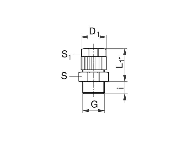 Gerade Einschraub-Verschraubung für Schlauch - Schmiersysteme Verschraubungen - Murtfeldt GmbH Kunststoffe - Technische Zeichnung 1