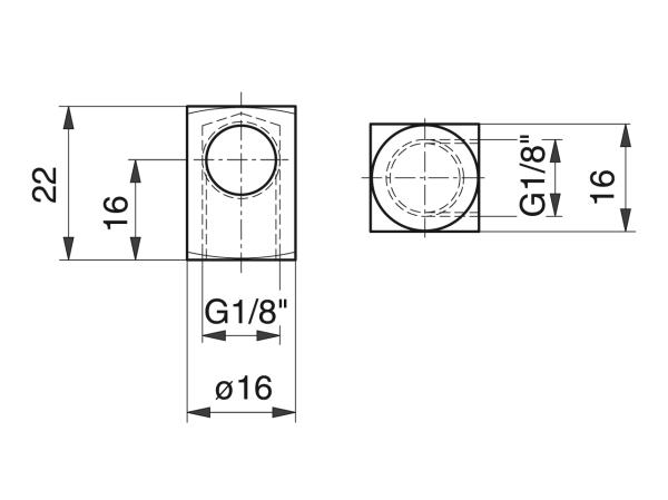 Winkel-Stücke - Schmiersysteme Verschraubungen - Murtfeldt GmbH Kunststoffe - Technische Zeichnung 2
