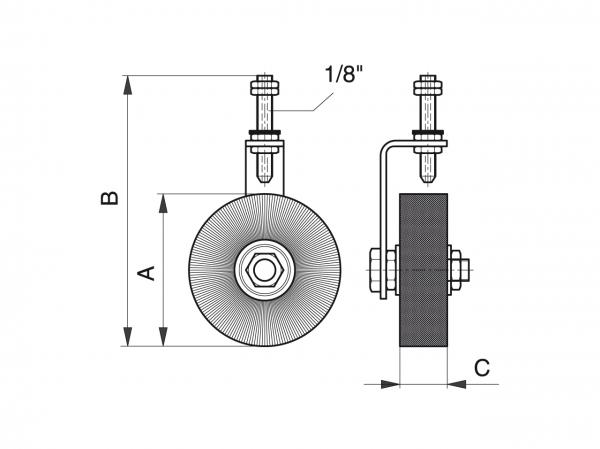 Rollenschmierung Typ RSM/RSM-B - Schmiersysteme Zubehör - Murtfeldt GmbH Kunststoffe - Technische Zeichnung 1