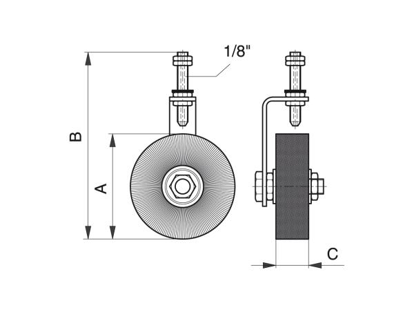 Lubrificazione dei rulli modello RSM/RSM-B - Sistemi di lubrificazione accessori - Murtfeldt GmbH Kunststoffe - Technische Zeichnung 1