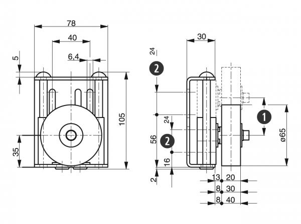 Spann-Boy® TS als Riemenspanner - Automatische Riemenspanner - Murtfeldt GmbH Kunststoffe - Technische Zeichnung 1