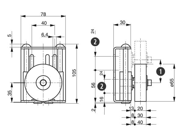 Spann-Boy® TS comme tendeur de courroie - Tendeurs de courroie automatiques - Murtfeldt GmbH Kunststoffe - Technische Zeichnung 1