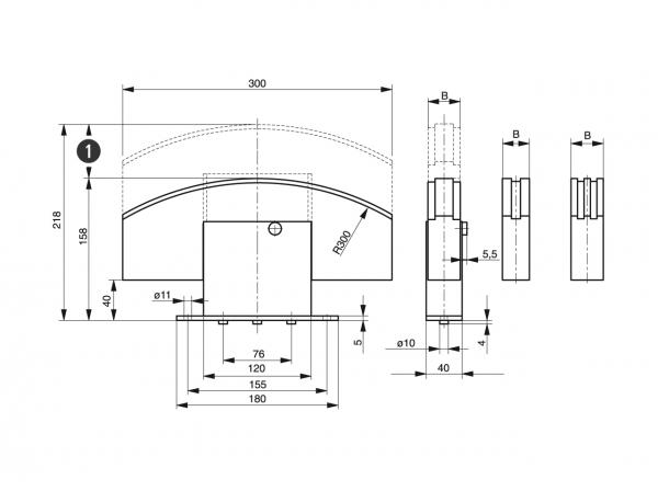 Spann-Box® Gr.2 mit Blockprofil - Kettenspanner für Rollenketten - Murtfeldt GmbH Kunststoffe - Technische Zeichnung 1